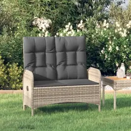 Atgāžams Dārza Sols Ar Matračiem, 107 Cm, Pelēka Pe Rotangpalma Vidaxl