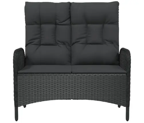 Atgāžams Dārza Sols Ar Matračiem, 107 Cm, Melna Pe Rotangpalma Vidaxl