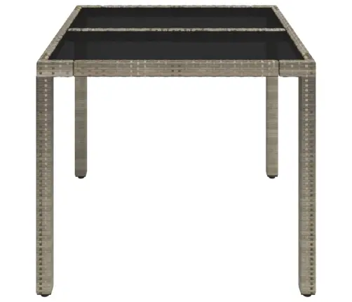 Dārza Galds Ar Stikla Virsmu, 90X90X75Cm, Pelēka Pe Rotangpalma Vidaxl