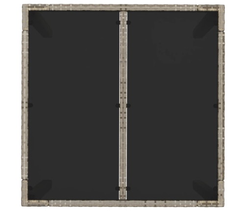 Dārza Galds Ar Stikla Virsmu, 90X90X75Cm, Pelēka Pe Rotangpalma Vidaxl
