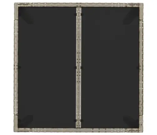 Dārza Galds Ar Stikla Virsmu, 90X90X75Cm, Pelēka Pe Rotangpalma Vidaxl