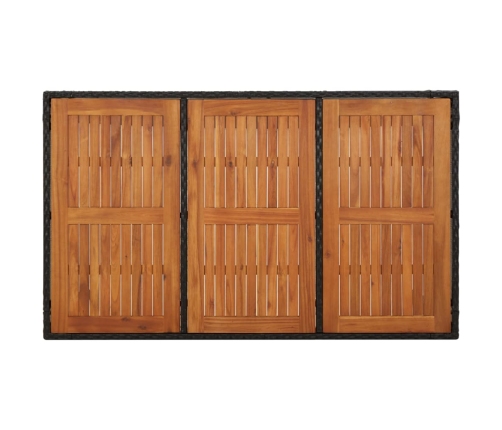 Dārza Galds, Koka Virsma, Melns, 150X90X75 Cm, Pe Rotangpalma Vidaxl
