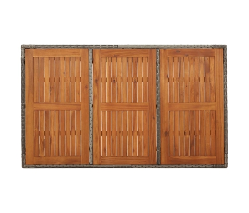 Dārza Galds, Koka Virsma, Pelēks, 150X90X75 Cm, Pe Rotangpalma Vidaxl