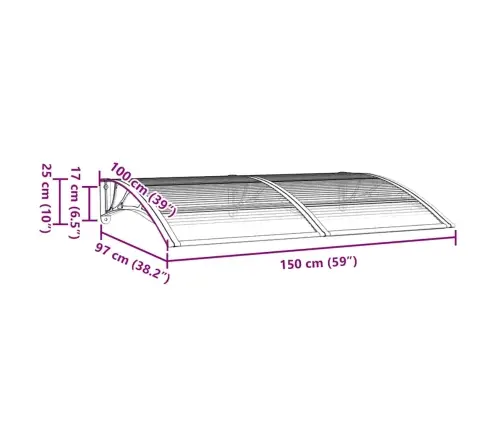 Stogelis Durims, Pilkos Spalvos, 150X100cm Polikarbonatas