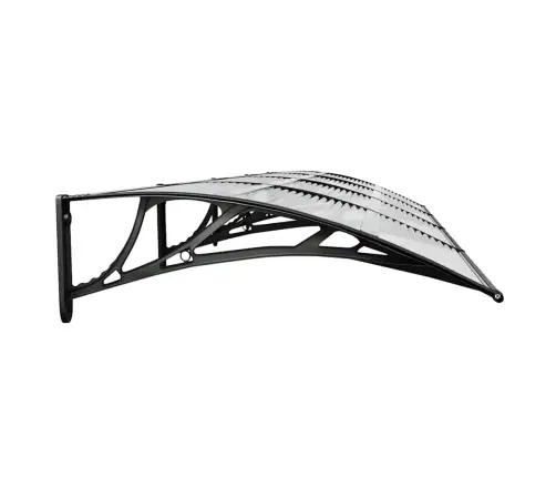 Ukse Varikatus, Must Ja Läbipaistev, 350X75 cm Polükarbonaat