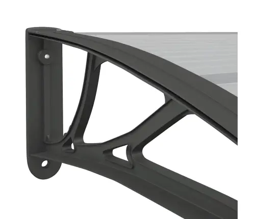 Ukse Varikatus, Must Ja Läbipaistev, 350X75 cm Polükarbonaat