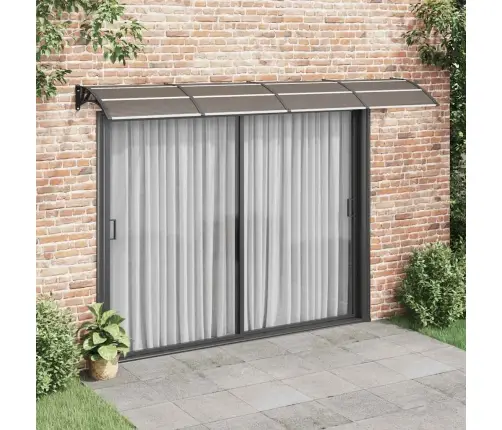 Ukse Varikatus, Must Ja Läbipaistev, 350X75 cm Polükarbonaat