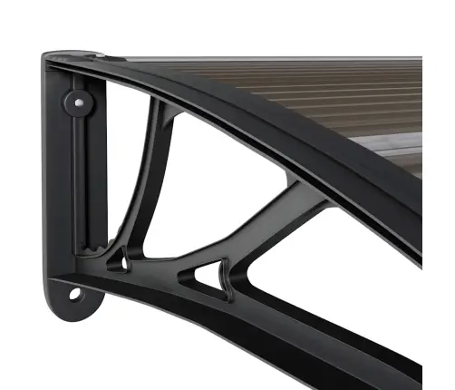 Durų Stogelis, Juodas, 350X100 cm Polikarbonatas