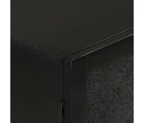 Bufete, Melna, 55X30X77 Cm, Mango Masīvkoks Un Dzelzs Vidaxl Bufete, Melna, 55X30X77 Cm, Mango Masīvkoks Un Dzelzs Vidaxl