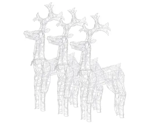 Ziemassvētku Ziemeļbriežu Dekorācijas, 3 Gab., 60X16X100 Cm Vidaxl