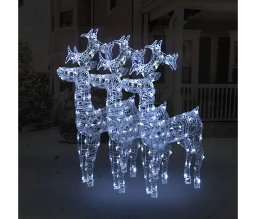 Ziemassvētku Ziemeļbriežu Dekorācijas, 3 Gab., 60X16X100 Cm Vidaxl