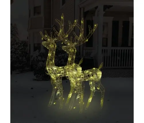 Kalėdinės Dekoracijos Elniai, 2Vnt., 120cm Akrilas, Šilti Kalėdinės Dekoracijos Elniai, 2Vnt., 120cm Akrilas, Šilti