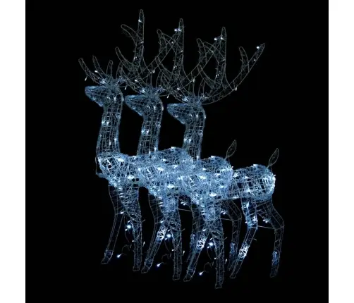 Ziemassvētku Ziemeļbriežu Dekorācijas, 3 Gab., Akrils, 120 Cm Vidaxl