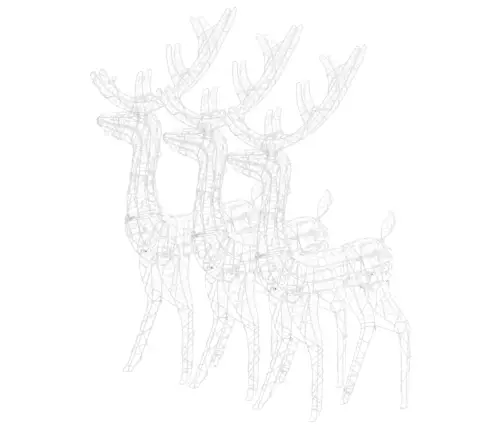 Ziemassvētku Ziemeļbriežu Dekorācijas, 3 Gab., Akrils, 120 Cm Vidaxl