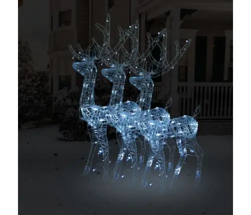 Ziemassvētku Ziemeļbriežu Dekorācijas, 3 Gab., Akrils, 120 Cm Vidaxl