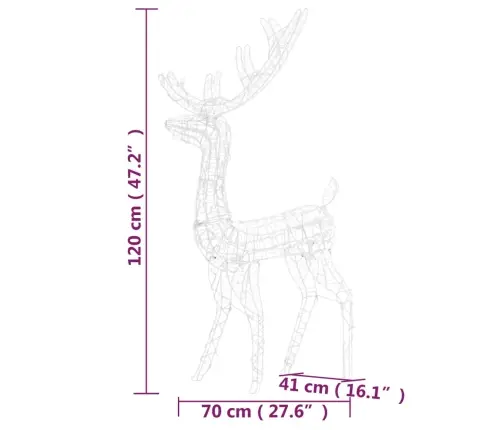 Ziemeļbriežu Dekorācijas, 3 Gab., Akrils, 120 Cm, Zili Vidaxl Ziemeļbriežu Dekorācijas, 3 Gab., Akrils, 120 Cm, Zili Vidaxl