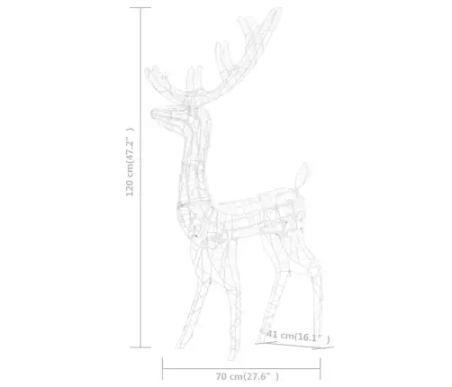 Ziemeļbriežu Dekorācijas, 2 Gab., Akrils, 120 Cm, Krāsainas Vidaxl