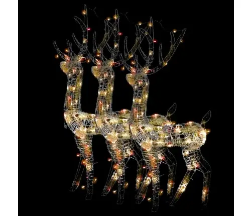 Ziemeļbriežu Dekorācijas, 3 Gab., Akrils, 120 Cm, Krāsainas Vidaxl