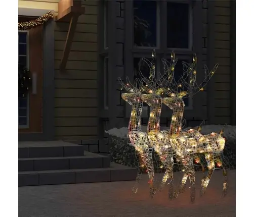 Ziemeļbriežu Dekorācijas, 3 Gab., Akrils, 120 Cm, Krāsainas Vidaxl