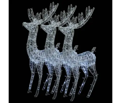 Kalėdinės Dekoracijos Elniai, 3Vnt., 180cm Akrilas, 250 Led
