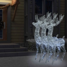 Ziemeļbriežu Dekorācijas, 3 Gab., 250 Led, 180 Cm, Akrils, Xxl Vidaxl