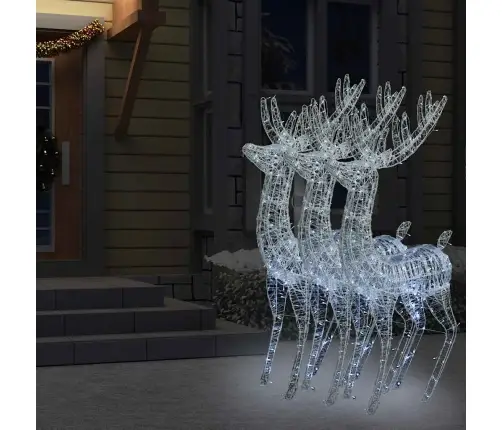 Kalėdinės Dekoracijos Elniai, 3Vnt., 180cm Akrilas, 250 Led