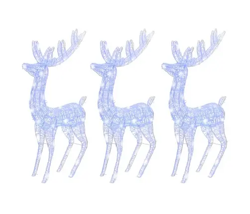 Ziemeļbriežu Dekorācijas, 3 Gab., 250 Led, 180 Cm, Akrils, Xxl Vidaxl