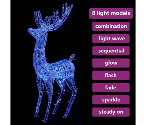 Ziemeļbriežu Dekorācijas, 3 Gab., 250 Led, 180 Cm, Akrils, Xxl Vidaxl