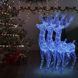 Ziemeļbriežu Dekorācijas, 3 Gab., 250 Led, 180 Cm, Akrils, Xxl Vidaxl