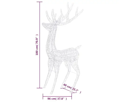 Xxl Akrüülist Põhjapõdrad, 250 Ledi, 2 Tk 180 Cm Mitmevärviline Xxl Akrüülist Põhjapõdrad, 250 Ledi, 2 Tk 180 Cm Mitmevärviline