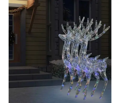 Ziemeļbriežu Dekorācijas, 3 Gab., 250 Led, 180 Cm, Akrils, Xxl Vidaxl