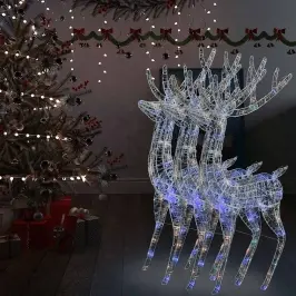 Ziemeļbriežu Dekorācijas, 3 Gab., 250 Led, 180 Cm, Akrils, Xxl Vidaxl
