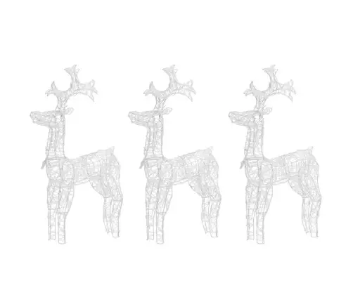 Ziemassvētku Ziemeļbriežu Dekorācijas, 3 Gab., 60X16X100 Cm Vidaxl