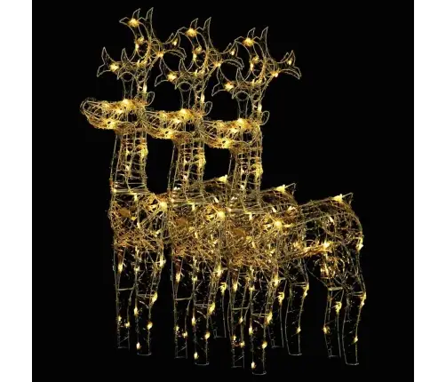 Ziemassvētku Ziemeļbriežu Dekorācijas, 3 Gab., 60X16X100 Cm Vidaxl