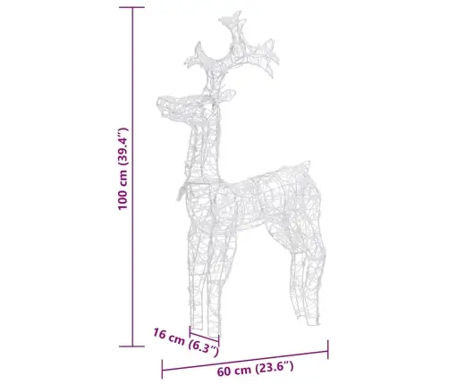 Ziemassvētku Ziemeļbriežu Dekorācijas, 3 Gab., 60X16X100 Cm Vidaxl