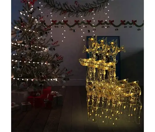 Ziemassvētku Ziemeļbriežu Dekorācijas, 3 Gab., 60X16X100 Cm Vidaxl