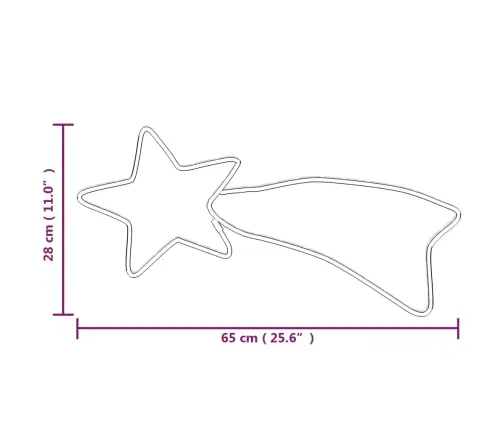 Kalėdinės Dekoracijos Kometos Su 48 Led, 2Vnt., 65X28Cm