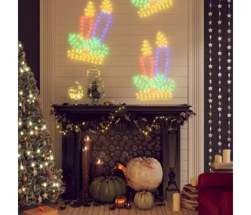 Kalėdinės Dekoracijos Žvakės Su 144 Led, 2Vnt., 70X42Cm