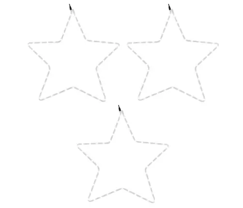 Ziemassvētku Zvaigznes Figūras, 3 Gab., 48 Baltas Led, 56 Cm Vidaxl