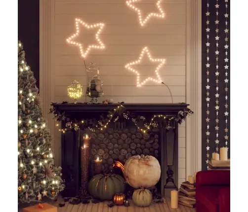Ziemassvētku Zvaigznes Figūras, 3 Gab., 48 Baltas Led, 56 Cm Vidaxl