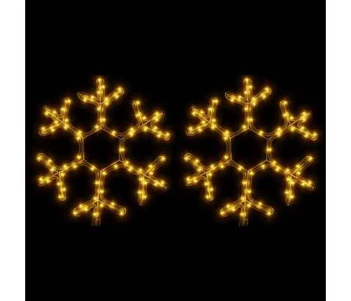 Ziemassvētku Sniegpārslas Figūras, 2 Gab., Baltas Led, 38X37 Cm Vidaxl