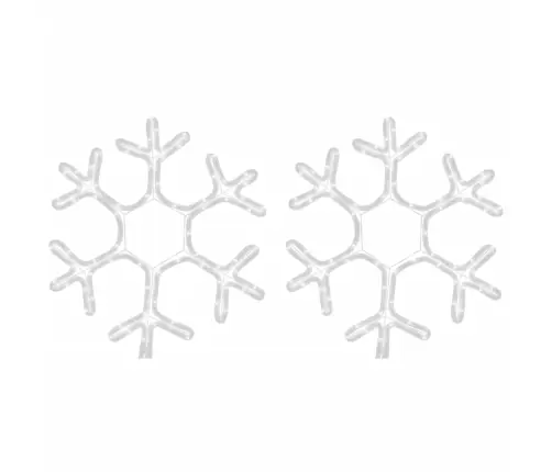 Ziemassvētku Sniegpārslas Figūras, 2 Gab., Baltas Led, 38X37 Cm Vidaxl