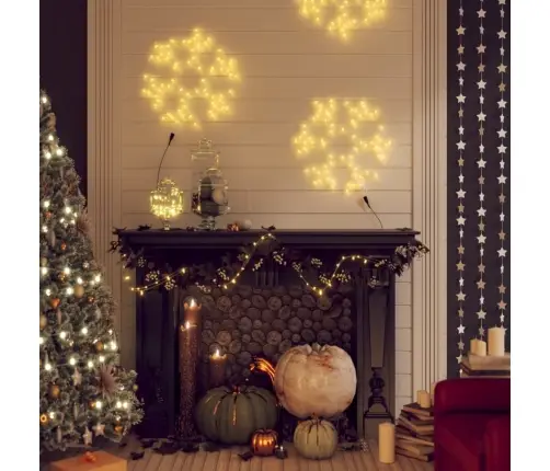 Ziemassvētku Sniegpārslas Figūras, 2 Gab., Baltas Led, 38X37 Cm Vidaxl