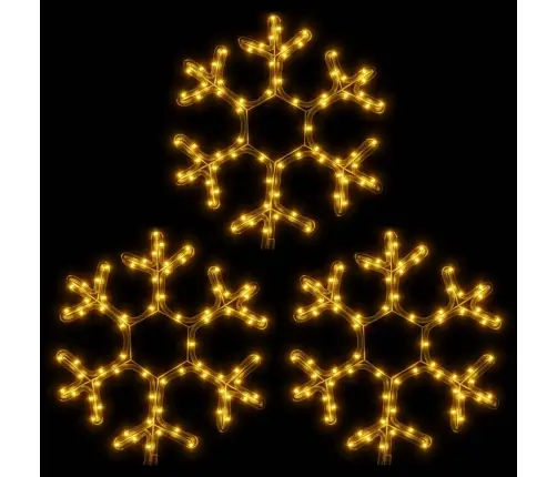 Ziemassvētku Sniegpārslas Figūras, 3 Gab., Baltas Led, 38X37 Cm Vidaxl