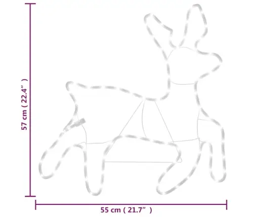 Led Ziemassvētku Ziemeļbriežu Figūras, 2 Gab., 57X55X4,5 Cm Vidaxl