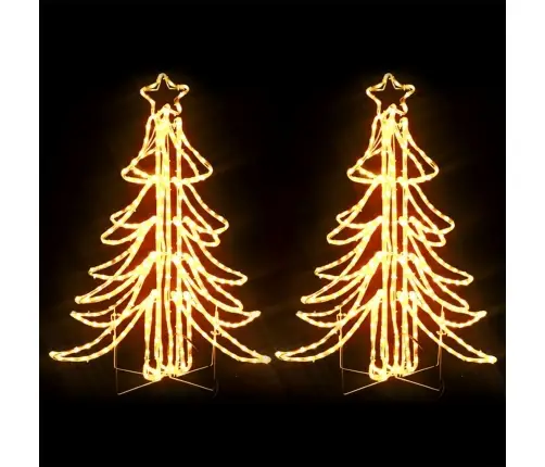 Led Ziemassvētku Egles Figūras, 2 Gab., Baltas, 87X87X93 Cm Vidaxl