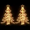 Led Ziemassvētku Egles Figūras, 2 Gab., Baltas, 87X87X93 Cm Vidaxl