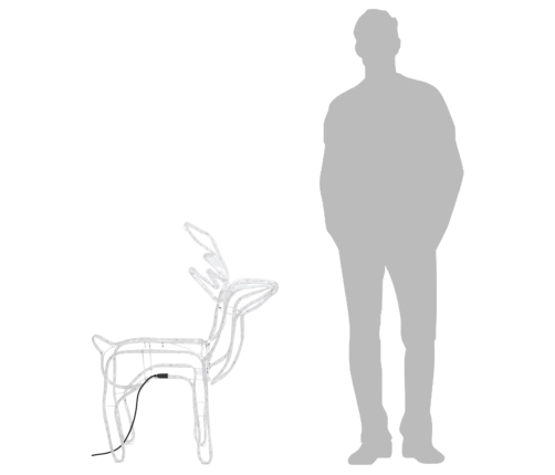 Põhjapõdra Figuur Lediga 2 Tk, Soe Valge 76X42X87 Cm