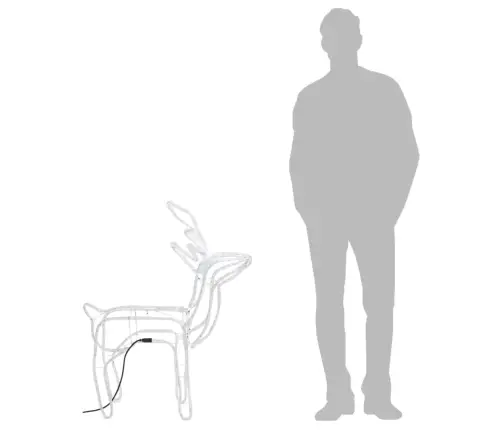 Ziemeļbriežu Figūras, 2 Gab., Vēsi Baltas, 76X42X87 Cm Vidaxl