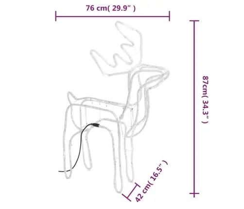 Ziemeļbriežu Figūras, 2 Gab., Vēsi Baltas, 76X42X87 Cm Vidaxl